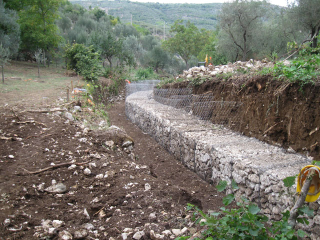 Riempimento dei gabbioni